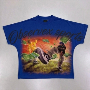 T-shirt à manches courtes pour homme en coton 100% OEM, écologique, respirant, anti-rides, séchage rapide, col rond, coupe classique, impression personnalisée - Product Image 4