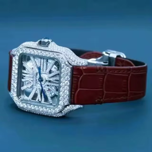 Reloj de Lujo con Diamantes Moissanite, de Gran Venta, con Apariencia Atemporal y Piedras Exquisitas para Celebraciones Nocturnas, de la India - Product Image 5