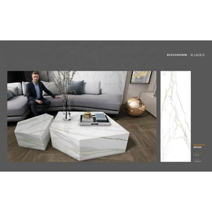 Calacatta Venato 800x2400x15mm Poli Porcelaine Blanc Italien Sol Céramique de Luxe Pierre Frittée Carreaux de Designer - Product Image 4