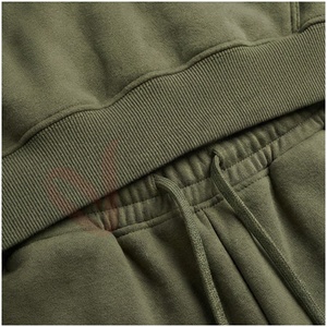 Conjunto Deportivo con Capucha para Hombre, Color Verde Oliva, Manga Larga, Color Sólido, Casual, Transpirable, Corte Regular, Ropa de Otoño - Product Image 5