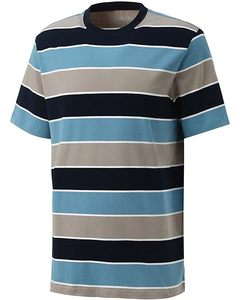 Polo de Manga Corta a Rayas Verde, Blanco y Rojo para Hombre, Transpirable, Informal, para Adultos, con Estampado Digital, 120g - Product Image 4