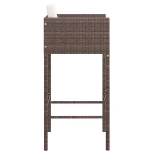 Sgabelli da Bar 4 pezzi con Set di biancheria da letto in Poly Rattan marrone - Product Image 5
