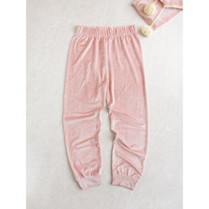 Pantaloni da Jogger da donna in velluto rosa - Product Image 1