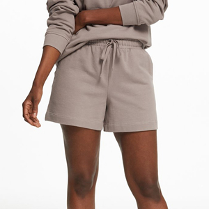 Ensemble 2 pièces surdimensionné en molleton 100 % coton épais pour femme, avec short et sweat-shirt, broderie dentelle vintage, idéal pour l'été et les tenues décontractées - Product Image 6