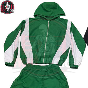 Survêtement en nylon 2026 avec logo personnalisé, ensemble deux pièces patchwork, veste zippée et pantalon, coupe-vent en polyester pour hommes - Product Image 4