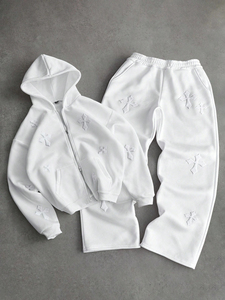 Chándal Deportivo para Hombre, 100% Algodón Ecológico, Transpirable, de Secado Rápido, con Cuello Alto, Cierre con Cordón, Estampado, Informal - Product Image 5