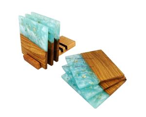 Fábrica al por mayor de alta calidad 10 cm mármol blanco y madera de acacia mejores posavasos para bebidas para soporte de mármol y venta - Product Image 1