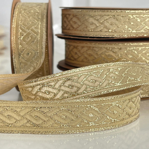 High Quality Medieval Braid Pattern 22mm Golden <b>Ribbon</b> Braided Design with Elegant Golden Braid-22mm Golden Braid Pattern - Product Image 3