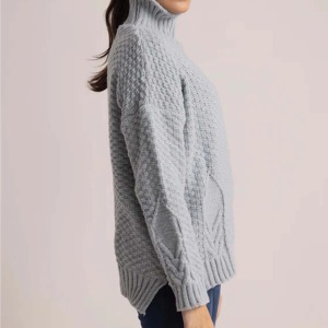 New Autumn Winter Women's Casual Breathable <b>Turtle</b> <b>Neck</b> Knitted <b>Sweater</b> Long Sleeve Loose Tops Oversize Sweat shirt - Product Image 2
