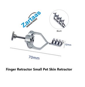 Rétracteur de doigts en acier inoxydable de haute qualité pour petits animaux, 70 mm de long, 4 griffes, rétracteur cutané, instruments chirurgicaux - Product Image 1