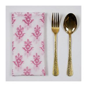 Venta al por mayor de servilletas de boda cuadradas personalizadas hechas a mano con estampado de bloques de algodón suave y ligero servilletas de cena para Hotel y uso doméstico - Product Image 6