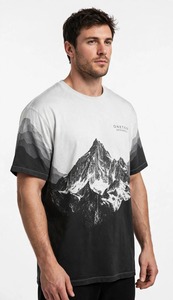 ONETEN APPAREL T-shirt à col rond pour homme, noir et blanc, imprimé photo de montagne, manches courtes - Product Image 3