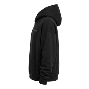 Custom <b>Plain</b> <b>Black</b> Oversized Pullover Hoodie Heavyweight Cotton Blend Fleece <b>Sweatshirt</b> for Men Women - Product Image 3