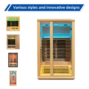 Sauna Inframerah Modern untuk 1 Orang dengan Terapi Warna Spektrum Penuh dan Uap Kering, Terbuat dari Kayu Hemlock Solid, Kapasitas 2 Orang - Product Image 4