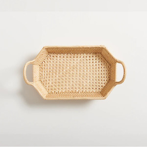 Cesta de servir rectangular de ratán de alta calidad al por mayor con asas para decoración de mesa en el hogar, hotel, resort, restaurante. - Product Image 2