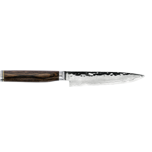 Cuchillo para carne de acero de Damasco, hoja afilada martillada con mango de madera para cortar carne de res, para mesa, restaurante y cocina - Product Image 1