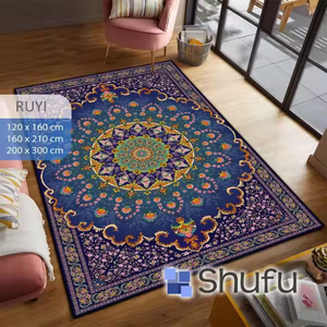 SHUFU พรมโพลีเอสเตอร์แบบนุ่มกองขนาดกลางที่ทันสมัยกันลื่นดูแลรักษาง่ายทำจากผ้าสักหลาดสบายแบบแอบสแตรก - Product Image 2