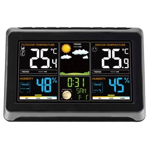 Wireless Digital Home Weather Station Sensor 7.5 Color Display Indoor Outdoor Atomic <b>Clock</b> Adjustable Desk & <b>Table</b> <b>Clocks</b> - Product Image 3