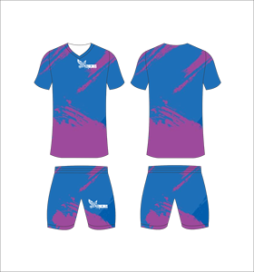 Conjunto de Uniforme de Fútbol Sublimado Personalizado, Diseño en Degradado Azul y Morado, Transpirable, de Secado Rápido, Camiseta de Fútbol para Hombre y Niño - Product Image 1