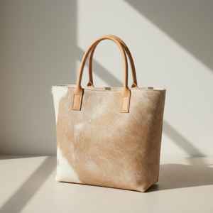 Bolso Tote de Cuero Vacuno de Primera Calidad, Color Sólido, con Cierre y Bordado, Bolso de Hombro de Moda para Mujer, Bolso de Compras de Gran Capacidad - Product Image 3