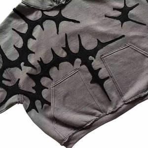 Sudadera con Capucha Super Square Acid Wash de Alta Calidad, Felpa, Personalizable, Talla Personalizada, con Pedrería, Estilo Urbano, Invierno, Algodón/Poliéster - Product Image 3