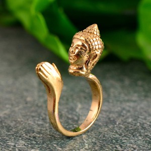 Buddha Hand <b>Adjustable</b> <b>Ring</b> Spiritual 18k Gold Plated Open <b>Ring</b> Spiritual Design Religious Womens <b>Ring</b> For Wholesale/OEM/ODM - Product Image 1