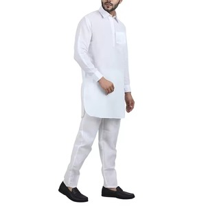 Vente en gros usine OEM – Salwar Kameez pour hommes – Costume 2 pièces en coton sur mesure, décontracté, uni, pour fêtes, coupe ample, toutes saisons - Product Image 4