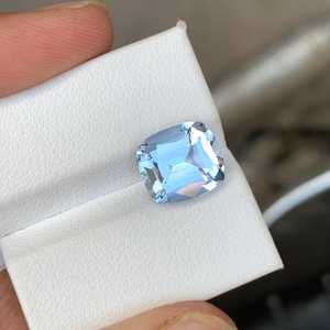 Piedra de Aguamarina Natural con Corte Cojín, Gema Azul Suelta de Calidad Premium para Joyería, Piedra Preciosa - Product Image 6