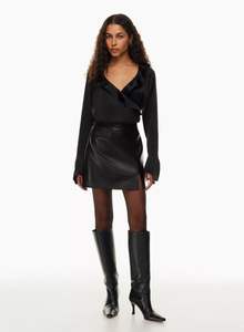 Minifalda Sexy Corta y Transpirable de Cuero Genuino para Mujer, al por Mayor - Product Image 2