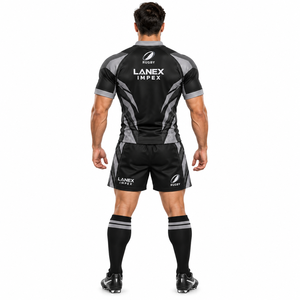 Professional <b>Rugby</b> Uniform Sets Custom Made Printed <b>Rugby</b> Jersey <b>Shorts</b> Durable Breathable Quick Dry Team Sportswear 100% - Product Image 4
