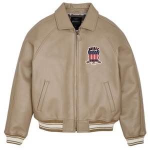 Premium Quality Streetwear Style Avirex <b>Leather</b> Bomber <b>Jacket</b> 100% Genuine <b>Leather</b> Patchwork Embroidered Custom <b>Leather</b> <b>Jacket</b> - Product Image 1