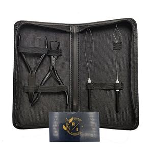 Kit de pinces à boucles écologiques pour extensions de cheveux, en acier inoxydable, professionnel, pour usage domestique, à angle long - Product Image 1
