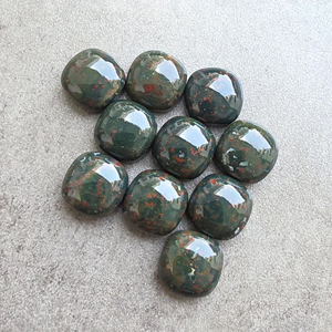 Cabochon en hématite naturelle, forme carrée coussin, dos plat, pierre précieuse calibrée, tailles personnalisées disponibles - Product Image 3