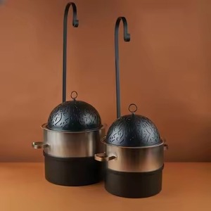 Casserole ronde moderne en acier inoxydable, isolée, avec revêtement céramique antiadhésif, couvercle, compatible lave-vaisselle et four, pour cuisinières à induction - Product Image 1