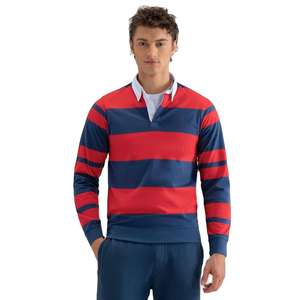 Camisetas de Rugby Vintage Personalizadas, Polo de Manga Larga, 100% Algodón, Logotipo Bordado, Jersey de Rugby para Hombre - Product Image 1