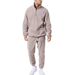Pantalon de jogging mi-saison en maille beige pour homme avec taille élastique et poches latérales, style décontracté 2027 - Product Image 3