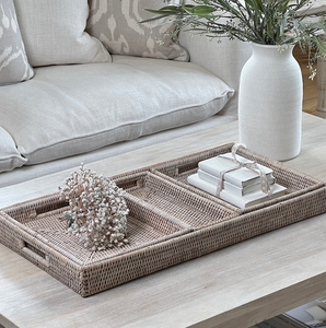 Plateau ovale en rotin au design tendance et attrayant, fait main, style bohème, pour la maison et l'hôtellerie - Product Image 2