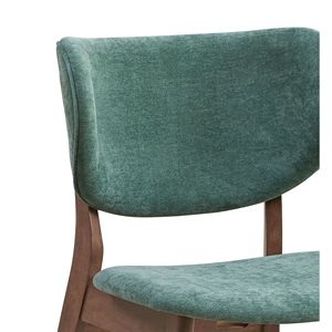 Set di 2 sedie da pranzo imbottite verdi e color noce - Product Image 6