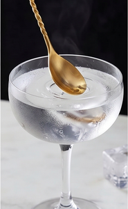 Cuillère de mariage en acier inoxydable doré à double fil torsadé avec manche rond, idéale pour hôtels et restaurants - Product Image 2