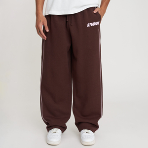 Pipe Stripe Drawstring Waist Custom Printing Streetwear Sweatpants for <b>Men</b> Scorpion <b>Cuffed</b> Washed Straight Fit Track <b>Joggers</b> - Product Image 1