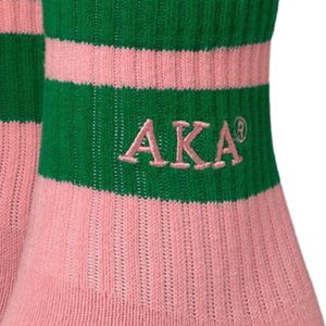 AKA Ankle <b>Socks</b> Green with Pink Cotton Blend Ribbed Soft Breathable Stretch Athletic Casual Comfortable Daily Wear - Product Image 4