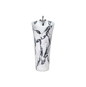 Novedad en existencias, superventas, lavabo de baño de lavabo de mano de diseñador de una pieza brillante de cerámica, mayorista genuino - Product Image 1