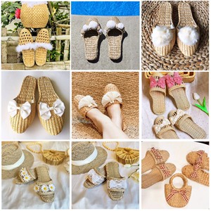 Pantoufle Vietnam Jacinthe d'eau tissée à la main Chaussures d'intérieur écologiques Cadeau artisanal souvenir parfait 99 données dorées - Product Image 3