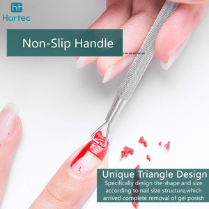 Best Supplier New Arrival Custom 2-Piece Stainless Steel Manicure & Pedicure <b>Tool</b> Set Dual-Ended Cuticle Pusher And Nail Cleaner - Product Image 5