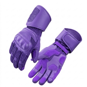 Gants de moto en cuir véritable respirants pour l'été, compatibles avec les écrans tactiles, protection des poings et des paumes, pour hommes, course et motocross - Product Image 5