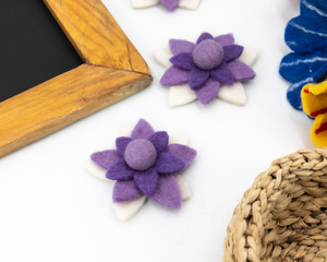 Purple <b>Wool</b> Felt Sunflower Handmade Modern DIY <b>Craft</b> Supply Spring Flower Garland Home Decor Eco Friendly - Product Image 2