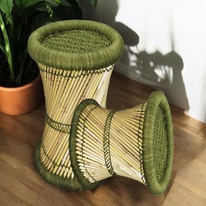 Handmade Bamboo <b>Stool</b> Ottoman Tropical Modern Design Indoor Outdoor Living Room Furniture Apartment Use Bone Inlay Console Mudha - Product Image 4
