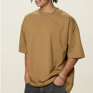 เสื้อยืดผู้ชายไซส์ใหญ่ สีพื้น ผ้าฝ้ายใยไผ่ เนื้อเทอร์รี่ แขนสั้น คอกลม สไตล์ลำลอง สตรีทแวร์ ถักทอ เป็นมิตรกับสิ่งแวดล้อม ทรงพอดีตัว - Product Image 2