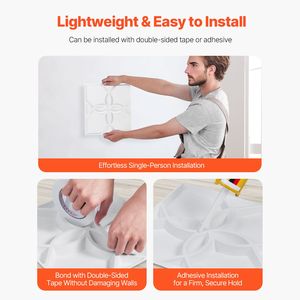 Set di 33 Pannelli Murali in PVC 3D con Motivi Floreali Minimalisti, Copertura 11,81 x 11,81 Piedi Quadrati, Piastrelle Decorative per Interni, 32 Piedi Quadrati - Product Image 6