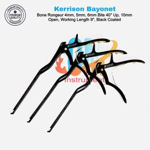 Juego de Instrumentos Ortopédicos para Columna Vertebral de Acero Alemán de Alta Calidad con Logotipo Personalizado, 3 Piezas, Pinzas Kerrison Bayonet, 23 cm, CE - Product Image 3